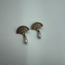 Mare Accessories Inci Detaylı Yelpaze Formlu Sallantılı Küpe