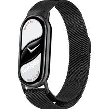 Hype Store ile Uyumlu Mi Band 10/9/8 Için Loop Metal Hasırlı Kordon Manyetik Tasarımlı Terletmeyen Hafif Yapılı