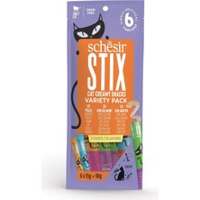 Hype Store Schesir Stix Tavuklu & Somonlu & Ördekli Mix Krema Ödül Maması 6X15G