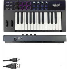 Hype Store Midi-25 Pro Midi Klavye 25 Tuşlu Midi Keyboard 8 Pad