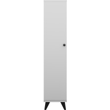 Dienni Simple Çok Amaçlı Dolap 4 Raflı Tek Kapaklı 30X30X144 Beyaz