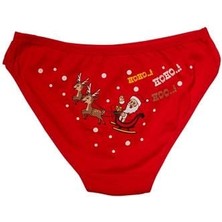 Red Womans Kırmızı Yılbaşı Desenli Hoo Hoo Hoo Pamuklu Külot