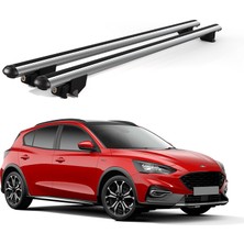 Today Auto Kanca Ford Focus Active (2018 ve Sonrası) Uyumlu Gri Kilitli Ara Atkı 110CM Port Bagaj Tavan Barı