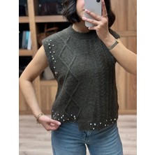 Vazıradk Bisiklet Yaka Desenli Triko Süveter