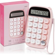 Hype Store MT18 Hesap Makinesi 10 Haneli Mekanik Tuşlu Büyük LCD Ekranlı Eski Daktilo Tarzı (Pembe)