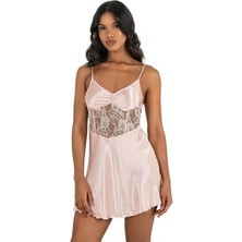 Red Womans Somon Kısa Saten Gecelik 8239