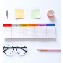 Hype Store Renkli Haftalık Masa Planlayıcı | Klavye Altı Bloknot – 80 Yaprak, 90 gr Ivory Kağıt, 8X30 cm (Style