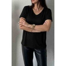 Modelist Basıc V Yaka Salaş Vıskon Tshirt