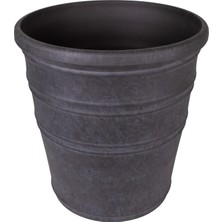 Hype Store Herdekora Oval Iç ve Dış Mekan Saksı Kömür Siyahı Küçük Boy 40X40X41,5 Cm.