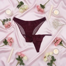 Bonbon Kadın 2 li Dantelli String ve Slip Külot Set BB2156