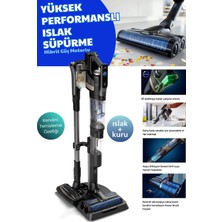 Philips 3'ü 1 Arada Kablosuz Islak Kuru Dikey Süpürge Kendi Kendini Temizleyen Aquaspin Teknolojisi ve LED Başlıklı,  Çift Fırçalı, LCD Ekranlı, Hibrit Teknolojili, Uzun Ömürlü Batarya + Tiftik Cihazı