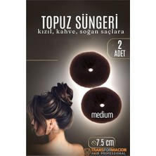 OEM Hsnet Kahve Mini Saç Topuz Süngeri  2 Adet 7.5 cm Çap 3 cm Kalınlık  - ME0028-5WDFG7