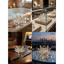 Onlie Craft Kristal Lotus Çiçeği, Cam , - Ev, Ofis, Masa Dekorasyonu