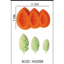Pozitif Silikon Kalıp  Yılbaşı Çam Ağacı Derin 3 Lü HG-058