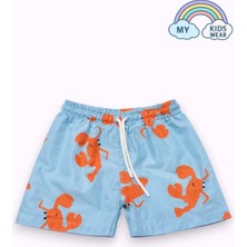 My Kids Wear Erkek Çocuk Desenli Deniz Şortu 3-16 Yaş 12413
