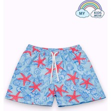 My Kids Wear Erkek Çocuk Desenli Deniz Şortu 3-16 Yaş 12409