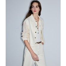 İpekyol Suni inci aksesuarlı non denim ceket IS1260005062018