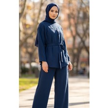Aerobin Kumaş Tunik Pantolon Ikili Takım 4141-03 Indigo