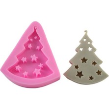 Pozitif Silikon Kalıp  Yılbaşı Çam Ağacı Yıldızlı HG-566