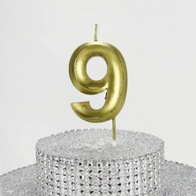 Hype Store Parti Vitrini 9 Dokuz Rakamlı Gold (Altın) Mum 6.5 cm