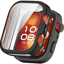 Hype Store Huaweı Watch Fıt 4 Ile Uyumlu Tam Kapatan Esnek Kılıf Koruma Kasa Koruyucu Siyah