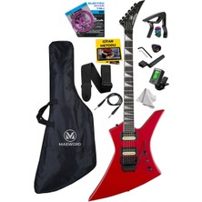 Hype Store Maxword DG-34RD Kelly Kasa Floyde Rose 2x Humbucker Manyetik Elektro Gitar