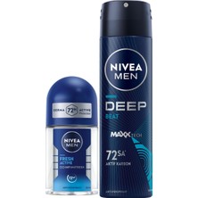 Hype Store Erkek Sprey Deodorant Deep Beat 150ML ve Mini Roll-On Fresh Active 25ML Set, Ter Karşıtı Koruma