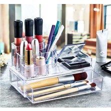 Hype Store 9 Bölmeli Çekmeceli Podyum Kozmetik Ürün Düzenleyicisi, Podyum Şeklinde Makyaj Organizeri…