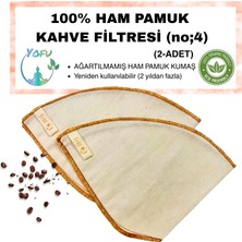 Hype Store (2 Adet) Yıkanabilir, Kumaş Kahve Filtresi (No:4) AĞARTILMAMIŞ%100 Ham Pamuk, Organik, Ekolojik Filt