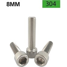 TYA M8 Paslanmaz Krom Imbus Civata Dın 912 A2 Aısı 304 – 25’li Set