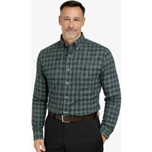 BURSPA Rahat Kesim Çizgili Kareli Kışlık Erkek Baba Gömlek