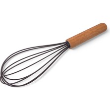 Hype Store Bambu Saplı Silikon Mutfak Çırpıcısı - 3 Renk Seçeneği (Gri, Krem, Bej), Isıya Dayanıklı, Yapışmaz K