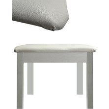 Hype Store TBX-144WH Üst Kalite Piyano Taburesi Gizli Bölmeli Beyaz Renk (32X54X48)