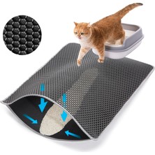 Hype Store Kyrotech Elekli Kedi Tuvalet Önü Paspası 59×41 Cm, Çift Katmanlı Kedi Tutucu Paspas, Dağılmayı Önley