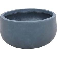 Hype Store Kante RC0051C-C60121 Hafif Beton Açık Yuvarlak Kase Saksı, Kömür