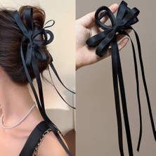 Hype Store Kadın Siyah Fiyonk Kuyruklu Mandal Toka, Kadın Çocuk Mandal Toka, Lastik Toka Seti, Toka Organizer,