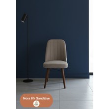 Todek Home Nora 6 Adet Sandalye - Nubuk Kumaşlı Sandalye | Modern Ahşap Ayaklı Yemek & Çalışma Sandalyesi | Minimal Tasarım