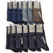 Mısırlı; Organik Pamuk Erkek Soket Çorap, Mevsimlik Asorti 12'li Kutu