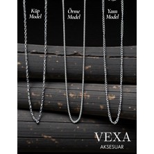 Vexa Aksesuar 3’lü Zincir Kolye Seti – Küp, Örme ve Yassı Model – Unisex, Özel Kutulu Hediyelik Set
