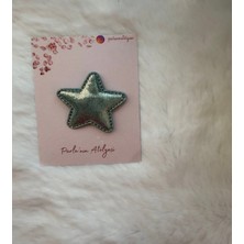 Parla'nın Atölyesi 0-3 Yaş Az Saçlı ve Saçsız Bebek Tokası Yeşil Yıldız