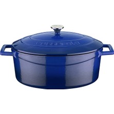 Hype Store Oval Döküm Tencere, 27 Cm, 3.91 L Hacim, Mavi