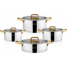 Hype Store 8 Prç Çelik Tencere Seti Gold