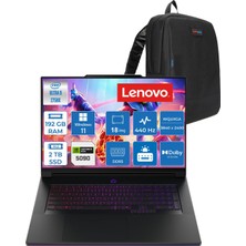 Lenovo Legion 9 18IAX10 Intel Core Ultra 9 275HX 192GB Ddr5 2tb SSD Windows 11 Home RTX5090 24GB Gddr7 175W 18" Wquxga (3840X2400) IPS 440HZ 520NITS Taşınabilir Bilgisayar LW83EY0009TRH25+ Zetta Çanta