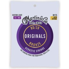 Hype Store Martin Akustik Gitarlar Için Gitar Telleri (80/20, Bronz Sargı, Kalınlık Custom/light 0.011-0.052)