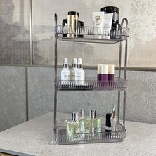 Hype Store 3 Katlı Makyaj Organizeri Kozmetik Aksesuar Düzenleyici Kozmetik Vitrini (Duman Gri)