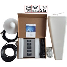 Aksoylu Tech 5 Band 2 Dağıtıcılı Gsm Sinyal Yükseltici Şebeke Telefon Internet Yükseltici 5 Band Bant Set Ultra Güç 800 900 1800 2100 2600 Mhz