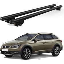 Today Auto Kanca Seat Leon Kombi (2013-2019) Uyumlu Siyah Kilitli Ara Atkı 110CM Port Bagaj Tavan Barı