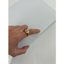 Marsel Özel Seri Tasarım Zirkon Taşlı 14K Gold Ayarlanabilir Yüzük