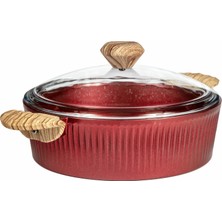 Febern Premium Bio Granit Alüminyum Döküm Nisch Tencere Metalik Kırmızı | 26 cm