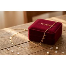 Resena Minimal Sallantılı Disk Detaylı Çelik Kolye – Altın Renk, Zarif & Günlük Kullanıma Uygun